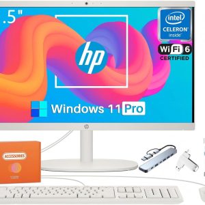 HP All in One Desktop Computer for Home, Intel Celeron J4025, 21.5 inch FHD Anti-Glare, WiFi 6, 32 GB DDR4, 1 TB SSD, 128 GB USB Flash Drive, Home PC, Wired KB & Mouse, Win 11 Pro, w/Accessories