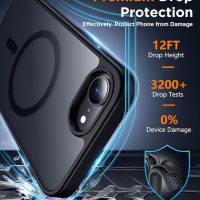 SPIDERCASE Designed for iPhone 16e Case, Magnetic Translucent Matte Case with 2PCS Tempered Glass Screen Protector Anti-Scratch Anti-Fingeprint Slim Phone Case for iPhone 16E 2025 6.1'', Black - Image 3