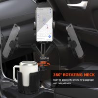 Newlest 2 in 1 Phone Mount for Car Cup Holder with Adjustable Base, Phone Holders for Car Cupholder, No Shaking 360° Flexible Neck Phone Mount for All 4-7” Smartphones, Cup Holder for Most Bottles - Image 4