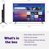 Roku Smart TV 2025 – 43-Inch Select Series, 4K HDR TV – RokuTV with Enhanced Voice Remote – Flat Screen LED Television with Wi-Fi for Streaming Live Local News, Sports, Family Entertainment - Image 9
