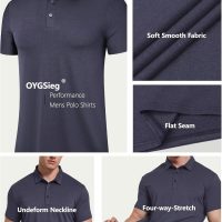 OYGSieg 6 Pack Mens Polo Shirts Performance Short Sleeve Golf Shirt Moisture Wicking Athletic Casual Collared T-Shirt - Image 3