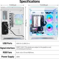 LXZ Desktop PC Computer Ryzen 5-5600GT, 16G DDR4 RAM, 512G NVME SSD, Tower Computer with Wi-Fi & 400W Power Supply for Working, Home and Office (White) - Image 4