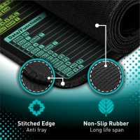 Excel Shortcut Keys Mouse Pad - Extended Large XL Cheat Sheet Gaming Mousepad | PC Office Spreadsheet Keyboard Mat | Non-Slip Stitched Edge - Image 2