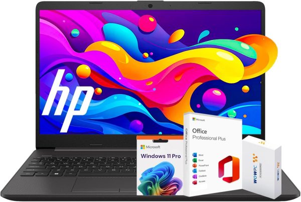 HP 15 Laptop(Include 1 Year Office 365), 16GB RAM, 1TB SSD, 15.6" FHD 1080p IPS Display, AMD Dual Core Processor, Ethernet Port RJ-45, SD Card Reader, Windows 11 Pro, WOWPC Recovery USB