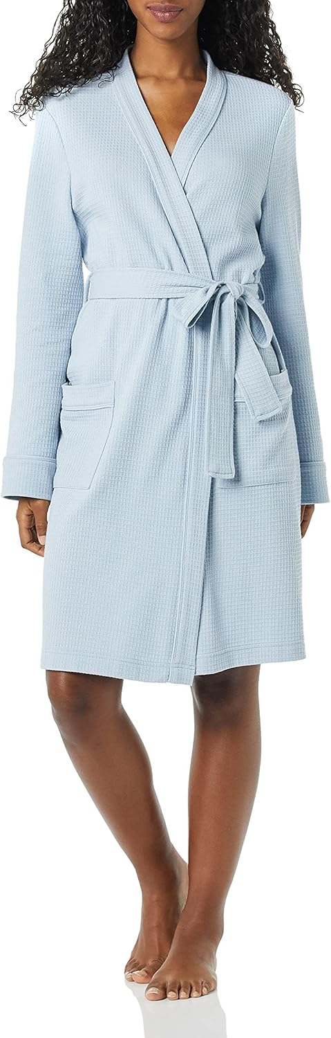 Amazon Essentials Women’s Lightweight Waffle Mid-Length Robe (Available in Plus Size)