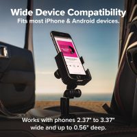 WeatherTech CupFone with Extension – Adjustable, Universal Cup Holder Cell Phone Mount Car & Truck Accessory – Best Design for iPhone & Smartphone Charging – Black Metal Knobs - Image 7