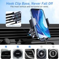 Car Phone Holder Mount, Super Stable Air Vent Cell Phone Car Mount with 2025 Metal Hook Clip, 360° Rotation,One Button Release for iPhone, Galaxy, Google, and All Other Smartphones - Image 6