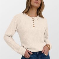 ANRABESS Womens Long Sleeve Henley Shirts Button Down Tunic Tops Fall Lightweight Sweaters Business Casual Blouses 2025 - Image 2
