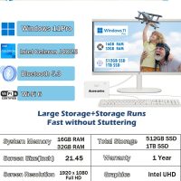 HP All-in-One Computer - 21.5'' FHD Anti-Glare Display, Home Desktop PC, Win 11 Pro, Wired KB & Mouse, Wi-Fi 6, Bluetooth, Intel Celeron J4025, HD Webcam (32GB RAM | 1TB SSD) - Image 3