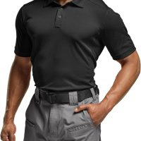 CQR Men's Polo Shirts, Tactical Short Sleeve Golf Performance Shirts, Lightweight Dry Fit UPF 50+ Pique - Image 2
