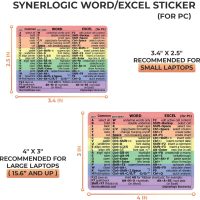 Synerlogic Word/Excel Windows Shortcut Sticker | Reference Guide Keyboard Shortcuts | Work from Home Essentials | Excel Shortcuts Cheat Sheet Laminated No-Residue Vinyl (Rainbow/Small) - Image 4