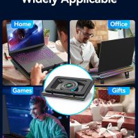 llano V12 RGB Laptop Cooling Pad, Gaming Laptop Cooler with 5.5 Inch Powerful Turbofan, Fast Cooling Laptop 15.6-21in, Adjustable Speed, Touch Control, LCD Screen, Black - Image 8