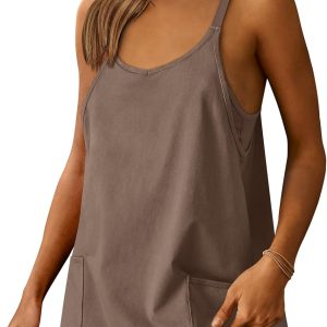 ANRABESS Women Athletic Dress Summer Tennis Workout Active Sports Mini Romper Dress Built in Shorts Travel Vacation Clothes