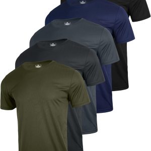 3 & 5 Pack Shirts for Men Moisture Wicking Workout Performance Dry Fit Mesh Gym Athletic Running T-Shirt