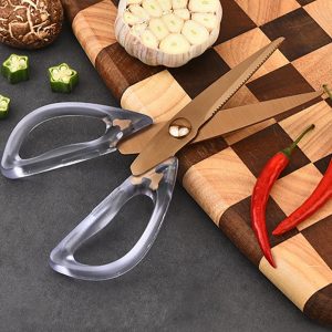 Stainless Steel Scissors, Transparent Handle Household Shears