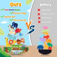 Animals Montessori Toddler Toys 3 4 5 6 7 8 Year Old Boys Girls Wooden Animal Blocks Stacking Toy Kids Birthday Gifts for Boy Girl Age 3-7 Educational Toys Fine Motor Balance Game - Image 2
