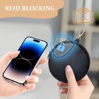 Clip and Go Phone Strap Crossbody with RFID Leather Wallet, Trendy Hands-Free Crossbody Cell Phone Lanyard Chain with Coin Purse for Women, Neck Chain for iPhone and Smartphone, Black Gold - Image 5