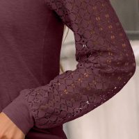 AUTOMET Womens Long Sleeve Shirts Business Casual Dressy Tops Lace Crewneck Work Trendy Fall Fashion Outfits Clothes - Image 5