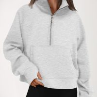 AUTOMET Womens Sweatshirts Half Zip Cropped Pullover Fleece Quarter Zipper Hoodies 2025 Fall Fashion Outfits Clothes - Image 6