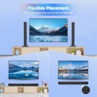 Sound Bar, Bass Speakers for Smart TV with Dual Subwoofer 3D Surround Sound System, 32 Inch 2.2CH Home Theater Audio Soundbar, HDMI ARC Connection, 2 in 1 Detachable & Wall Mountable - Image 3
