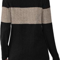 WIHOLL Womens Sweaters Color Block Tops Long Sleeve Shirts Tunic Tops Fall Outfits Fashion 2025 Winter Clothing - Image 4