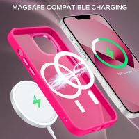 BENTOBEN Magnetic for iPhone 13 Case & iPhone 14 Case [Compatible with Magsafe] Translucent Matte Phone Case iPhone 13/14 Slim Thin Shockproof Women Men Protective Cover Cases, Hot Pink - Image 4