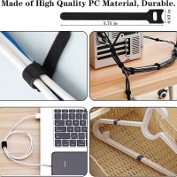 N NOROCME 192 PCS Cable Management Kit 4 Wire Organizer Sleeve,11 Cable Holder,35Cord Clips 10+2 Roll Cable Organizer Straps and 100 Fastening Cable Ties for Computer TV Under Desk, black,clear - Image 8