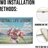 Football Poster Wall Art for Home Bedroom Decor, Football Life Lessons Motivational Canvas Print Painting Gifts for Men 8x10 Inch - Image 3