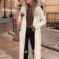 Fall Cardigan Sweaters for Women Fashion 2025 Open Front Hooded Cable Oversized Long Trendy Warm Winter Coats Outfits - Image 2