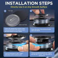 Vacuum Magnetic Phone Holders for Your Car 2026 Suction Cup Phone Mount with Washable Nano Gel Pads 360° Adjustable Phone Mount Unlock More Scenes,Phone Holder for Smartphone&Car/Gym/Mirror - Image 3
