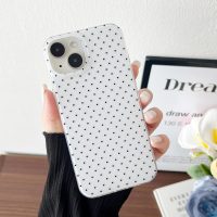 Compatible with iPhone 13/14 Case, Fashion Cute Aesthetic Polka Dot Pattern Cover for Women, Shockproof Slim Soft TPU and Hard PC Protective Phone Case - White - Image 3
