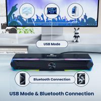 Computer Speakers for Pc Desktop with Clear Sound, Flowing LED PC Speaker for Computer Desktop Laptop Monitor, Bluetooth & USB Input - Image 4