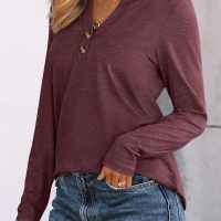AUTOMET Women's Long Sleeve Shirts 2025 Fall Fashion Dressy Casual Tops Trendy Henley Blouses Cute Work Outfits Clothes - Image 3