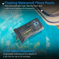 Pelican 2 Pack Marine - IP68 Waterproof Phone Pouch (Regular Size) Floating Waterproof Phone Case - Beach Cruise Ship Travel Essentials - Works w/All Phones - Detachable Lanyard - Black/Hi-Vis Yellow - Image 2
