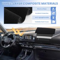 Dash Cover for 2025 2024 2023 Honda HR-V Dashboard Cover Mat for HR-V Accessories Sunshade Nonslip Mesh Protector No Glare HRV Protector Sunshield Black Trim - Image 3