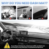 Dash Cover for 2025 2024 2023 Honda HR-V Dashboard Cover Mat for HR-V Accessories Sunshade Nonslip Mesh Protector No Glare HRV Protector Sunshield Black Trim - Image 5