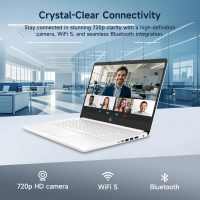 HP 14" Ultral Light Laptop for Students and Business, Intel Quad-Core, 8GB RAM, 192GB Storage(64GB eMMC+128GB Ghost Manta SD Card), 1 Year Office 365, USB C, Win 11 S - Image 4