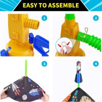 Toys Rocket Launcher for Kids - Launch up to 100 Ft, 8 Multi-Color Foam Rockets & Adjustable Launch Stand, Kids Outdoor Toys, Birthday Toys for Kids Boys Girls Age 3+ Years Old - Image 7