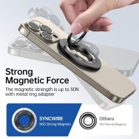 SYNCWIRE Upgraded Magnetic Phone Ring Holder for MagSafe, Magnet Cell Phone Grip Stand Finger Ring Kickstand Two-Sided Magnetic Compatible with iPhone 16 Pro Max 15 14 13 12 MagSafe Accessories - Image 5
