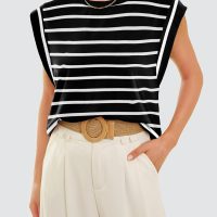WIHOLL Cap Sleeve Tops for Women Summer Top Basic Tee Shirts Casual Tank Loose Fit 2025 Fashion - Image 4
