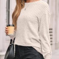 AUTOMET Womens Dropped Shoulder Long Sleeve Shirt Fall Fashion Tops Tunic Dressy Casual Sweater Clothes Trendy Outfits 2025 - Image 3