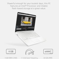 HP 14 Laptop, Intel Celeron N4020, 4 GB RAM, 64 GB Storage, 14-inch Micro-edge HD Display, Windows 11 Home, Thin & Portable, 4K Graphics, One Year of Microsoft 365 (14-dq0040nr, Snowflake White) - Image 3