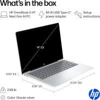 HP OmniBook 5 14 inch Next Gen AI PC, OLED Display, Snapdragon X Plus X1P-42-100, 16 GB RAM, 1 TB SSD, Qualcomm Adreno GPU, Windows 11 Home, Copilot+ PC, Glacier Silver, 14-he0099nr - Image 12