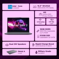Lenovo Laptop Computer for Home Business, IdeaPad Slim 3, Intel 8-Core i5-13420H (Beat i7-1355U), 16GB DDR5 RAM, 512GB PCIe SSD, 15" FHD+, WiFi 6, Type-C, Copilot AI, Luna Grey, Windows 11 Pro - Image 2