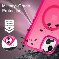 BENTOBEN Magnetic for iPhone 13 Case & iPhone 14 Case [Compatible with Magsafe] Translucent Matte Phone Case iPhone 13/14 Slim Thin Shockproof Women Men Protective Cover Cases, Hot Pink - Image 3