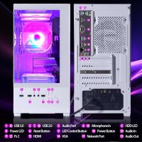 LXZ Desktop PC Computer AMD Ryzen 7-5700G 8 core 3.9GHz, 16G DDR4 RAM, 512GB NVME SSD, Tower Computer with Power Supply 400W for Home and Office (White) - Image 5