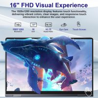 jumper 16 inch Convertible Laptop, 2 in 1 Laptop Computer with IPS FHD 360 Degree Touchscreen, 16GB DDR4 640GB Storage, Fingerprint Reader, WiFi 6, 53.2WH, Backlit Keyboard, Type-C, 1 Year Office 365 - Image 5