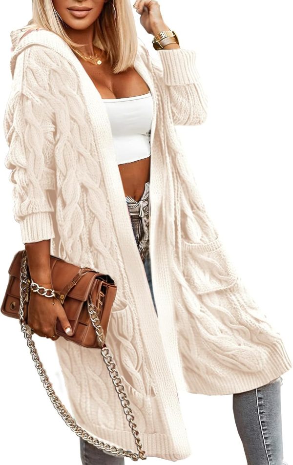 Fall Cardigan Sweaters for Women Fashion 2025 Open Front Hooded Cable Oversized Long Trendy Warm Winter Coats Outfits