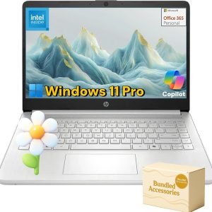 HP 14" Laptop for Business and Student - HD Thin and Light Laptop • Intel 4-Core N150 • Windows 11 Pro • 1-Year Microsoft Office 365 • Bluetooth • Wi-Fi• 16GB RAM • 128GB UFS + 256GB Micro SD Card
