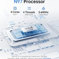 ACEMAGIC Mini Pc 11 Pro, Processor N97 (Beat N100/N95/N150) up to 3.6 GHz Mini Computers, 16GB DDR4 256GB SSD, 4K Dual Display WiFi BT VESA Micro Small Pc for Business and Home, Mini Desktop - Image 3